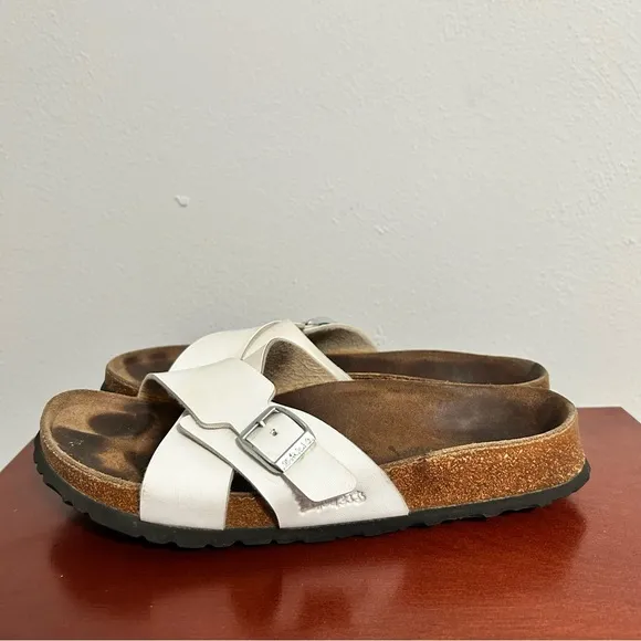 Birkenstock White Leather Women’s Santosa Sandal Size 9
