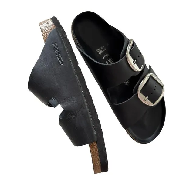 Birkenstock Women's Black Arizona Big Buckle Slip-On Flat Sandals Size 10.5