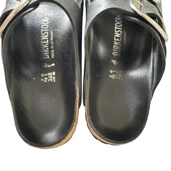 Birkenstock Women's Black Arizona Big Buckle Slip-On Flat Sandals Size 10.5