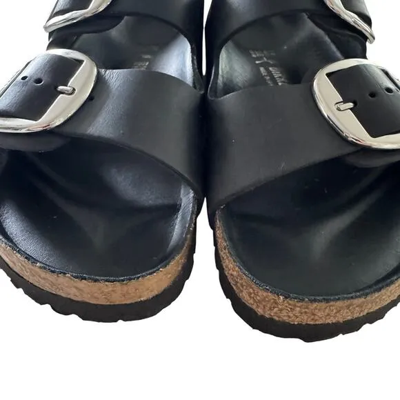 Birkenstock Women's Black Arizona Big Buckle Slip-On Flat Sandals Size 10.5
