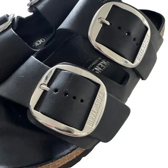 Birkenstock Women's Black Arizona Big Buckle Slip-On Flat Sandals Size 10.5