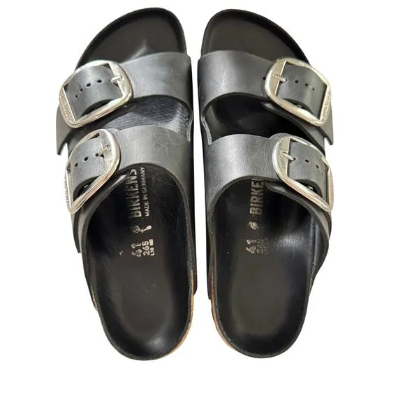 Birkenstock Women's Black Arizona Big Buckle Slip-On Flat Sandals Size 10.5