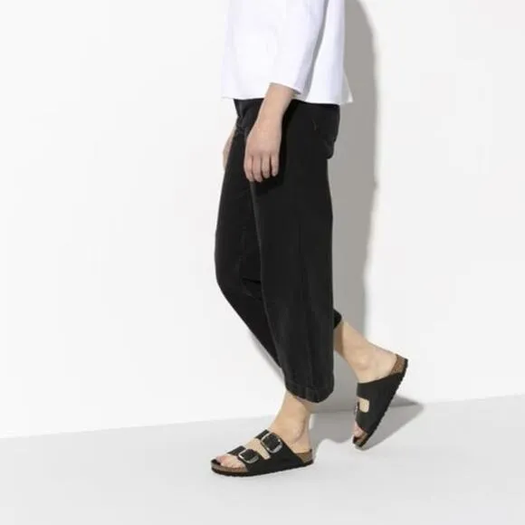 Birkenstock Women's Black Arizona Big Buckle Slip-On Flat Sandals Size 10.5