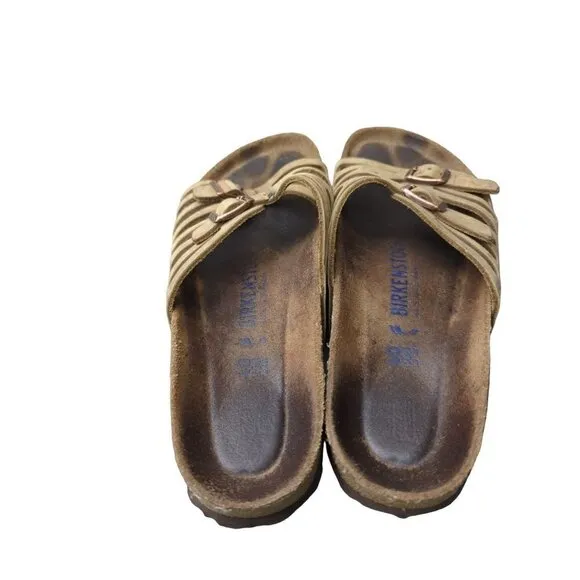 Birkenstock Women's Granada Tan Leather slip on sandals size 40 (9)