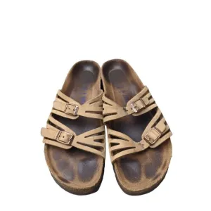 Birkenstock Women's Granada Tan Leather slip on sandals size 40 (9)