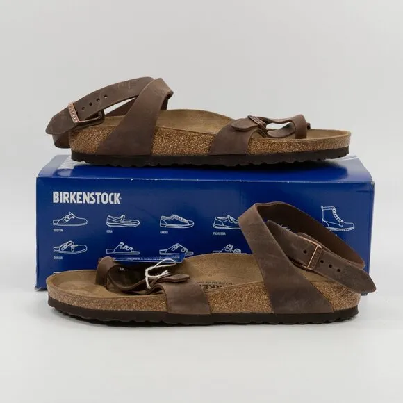 Birkenstock Women's Yara Leather Ankle-Strap REGULAR FIT size 40 EUR / 9 Women