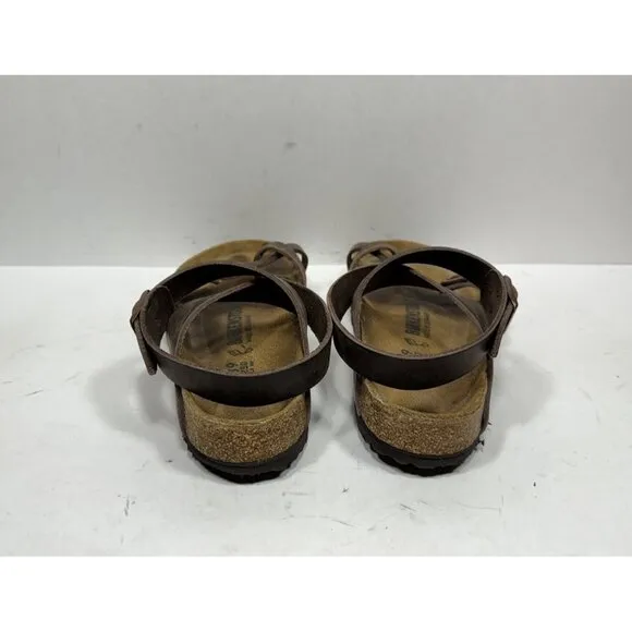 Birkenstock Yara Habana Brown Oiled Leather Ankle Strap Sandals Women’s Size 8