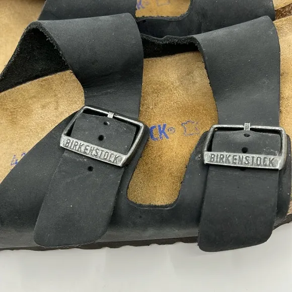 Birkenstock Arizona Black Nubuck Two Strap Sandals – EU Sz 41 US W 10 M 8 Medium