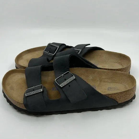 Birkenstock Arizona Black Nubuck Two Strap Sandals – EU Sz 41 US W 10 M 8 Medium