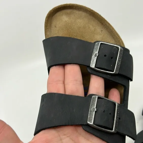 Birkenstock Arizona Black Nubuck Two Strap Sandals – EU Sz 41 US W 10 M 8 Medium