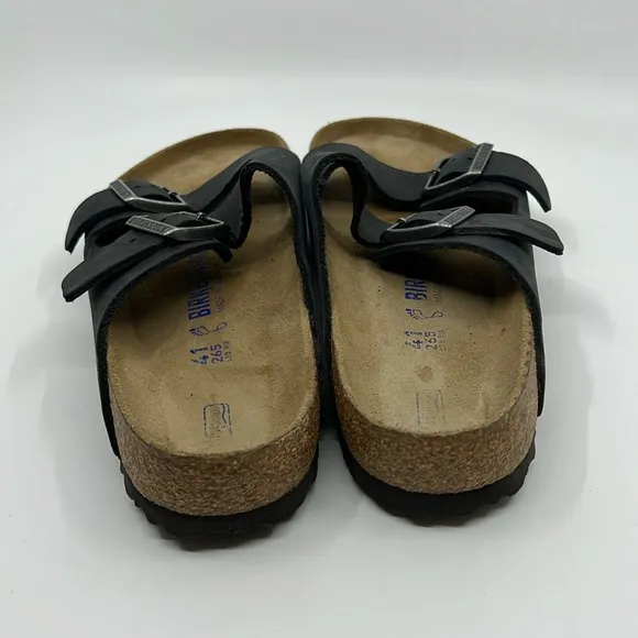 Birkenstock Arizona Black Nubuck Two Strap Sandals – EU Sz 41 US W 10 M 8 Medium