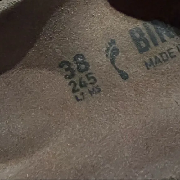 Birkenstocks red strap sandals