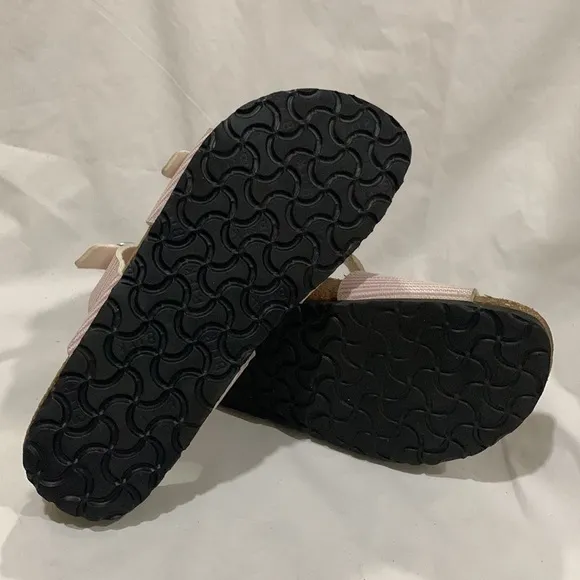 Birkis by BIRKENSTOCK Aziza Pink and White Striped Sandals