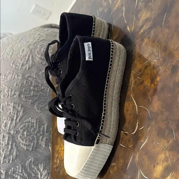 Black and White Canvas Sneakers