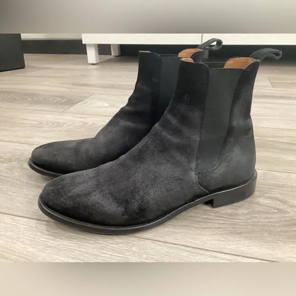 Black Chelsea Boots Made in Spain Men's Sz 8 MSRP $325 ORO Los Angeles Classic