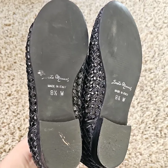 Black Woven Loafers with Textured Finish