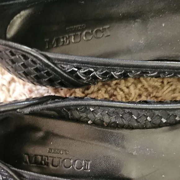 Black Woven Loafers with Textured Finish