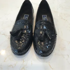 Black Woven Tassel Loafers