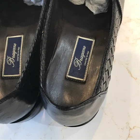 Black Woven Tassel Loafers