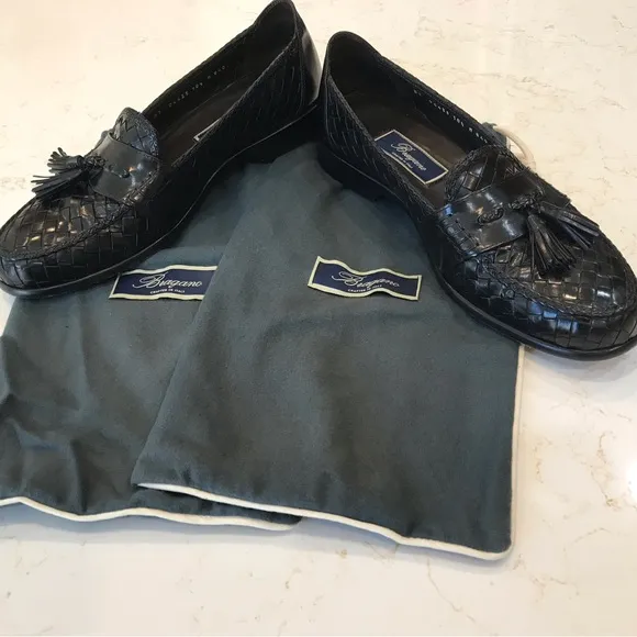 Black Woven Tassel Loafers
