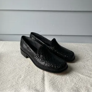Black Woven Women’s Loafers