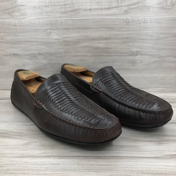 Blake McKay Loafers Men's 11.5 Tucson Brown Woven Leather Slip On Shoes