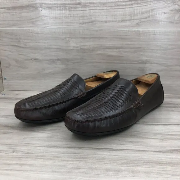 Blake McKay Loafers Men's 11.5 Tucson Brown Woven Leather Slip On Shoes