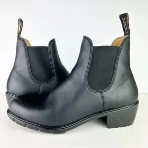 Blundstone 1671 Chelsea Black Leather Pull On Heeled Boots