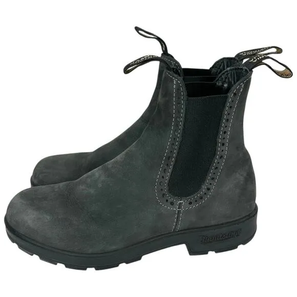 Blundstone Chelsea Boots Womens US 7.5 UK 4.5 Rustic Black Suede Brocade EUC