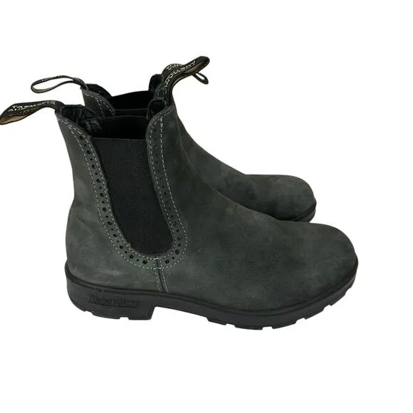 Blundstone Chelsea Boots Womens US 7.5 UK 4.5 Rustic Black Suede Brocade EUC
