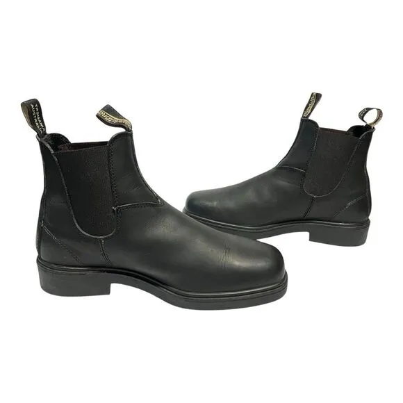 Blundstone Mens Size 9.5 Black Leather Chelsea Square Toe Dress Boots