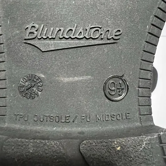 Blundstone Mens Size 9.5 Black Leather Chelsea Square Toe Dress Boots