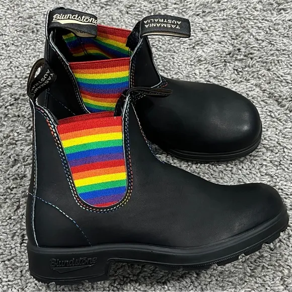Blundstone Rainbow Black Leather Chelsea Boots Women's US Size 5 NEW