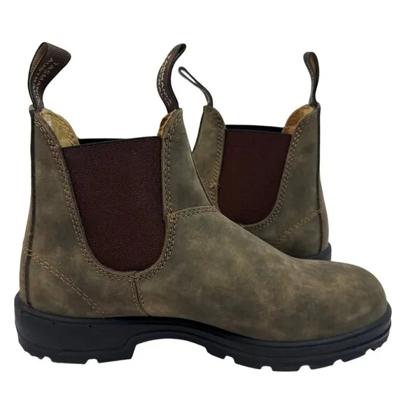 Blundstone Unisex BL585 Leather Chelsea Rustic Brown Size Women 8.5 Men 6.5