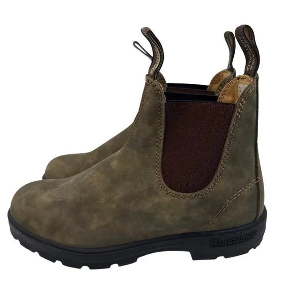 Blundstone Unisex BL585 Leather Chelsea Rustic Brown Size Women 8.5 Men 6.5