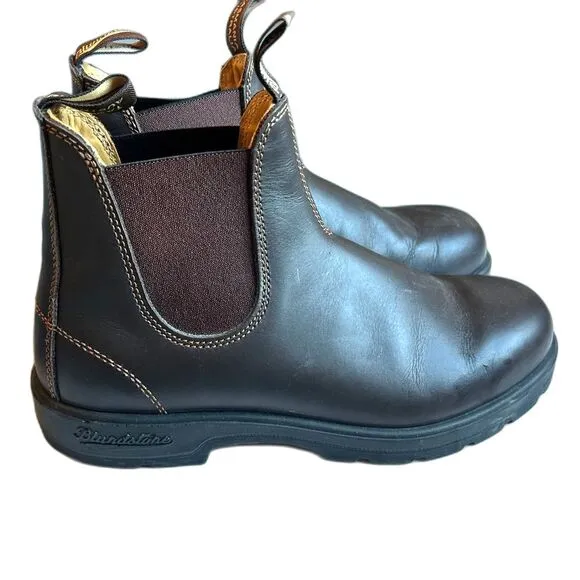 Blundstone Womens Boots Stout Brown Leather 500 Chelsea Ankle AU 9 US 12 Booties