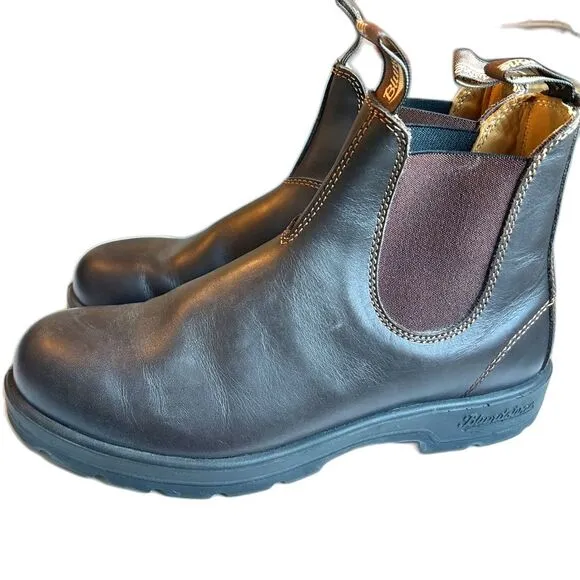 Blundstone Womens Boots Stout Brown Leather 500 Chelsea Ankle AU 9 US 12 Booties