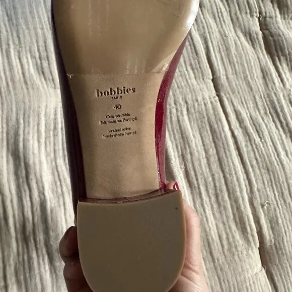 Bobbies Paris Size 40 (9us) Zélie low heel pumps in Cherry Gloss - NEW IN BOX