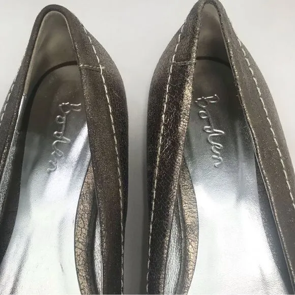 Boden Bronze Metallic Gemstone Bow Ballet Flats