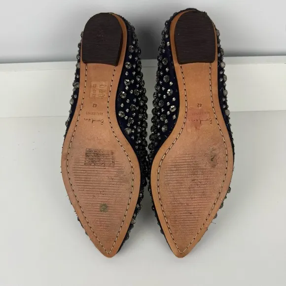 Boden Embellished Flats – Size 42 – Navy with Rhinestone Detail