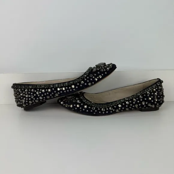 Boden Embellished Flats – Size 42 – Navy with Rhinestone Detail
