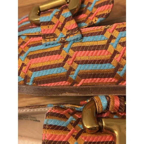 Boden Snaffle Jacquard Loafers Geometric Woven Slip On Size 38 (7.5 US)