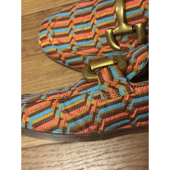 Boden Snaffle Jacquard Loafers Geometric Woven Slip On Size 38 (7.5 US)