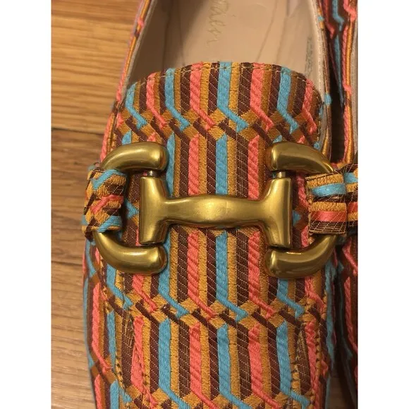 Boden Snaffle Jacquard Loafers Geometric Woven Slip On Size 38 (7.5 US)
