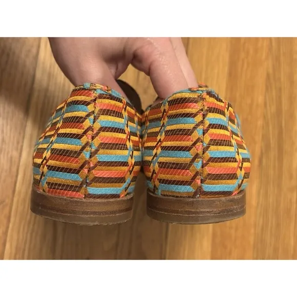 Boden Snaffle Jacquard Loafers Geometric Woven Slip On Size 38 (7.5 US)