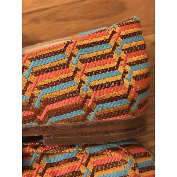 Boden Snaffle Jacquard Loafers Geometric Woven Slip On Size 38 (7.5 US)