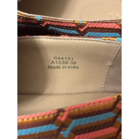 Boden Snaffle Jacquard Loafers Geometric Woven Slip On Size 38 (7.5 US)