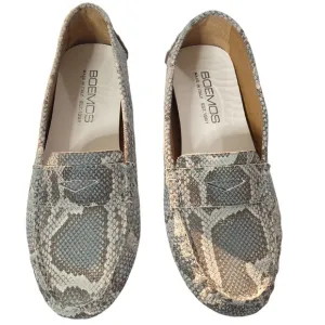 Boemos grey blue snakeskin print driving loafers made in Italy size 38 EU