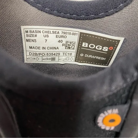 Bogs Basin Chelsea Black Men’s Rain Boot 7