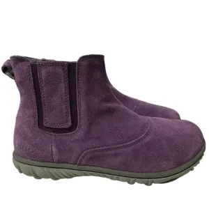 Bogs Wall Ball Chelsea Boots Youth 6 Womens 8 Purple Suede Leather Pull On NWOT